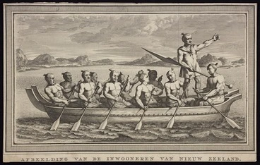 Image: Gilsemans, Isaac, fl 1630s-1645? :Afbeelding van de inwooneren van Nieuw Zeeland. [Amsterdam, 1784]
