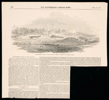 Image: Illustrated London news :The recent conflict at New Zealand - from a sketch by a correspondent. The Illustrated London news, Dec. 13, 1845, [page] 372
