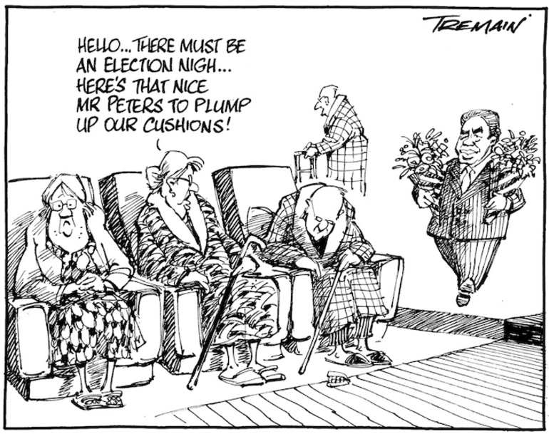 Image: "Hello... there must be an election nigh... here's that nice Mr Peters to plump up our cushions!" 13 August 2010