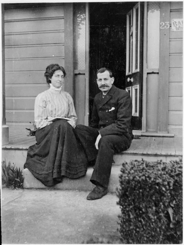 Image: Laura and Albert Percy Godber at their home in Petone