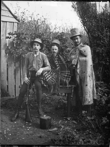 Image: Elsdon Best, Tom Wyatt and William Williams, the Old Shebang, Cuba Street, Wellington