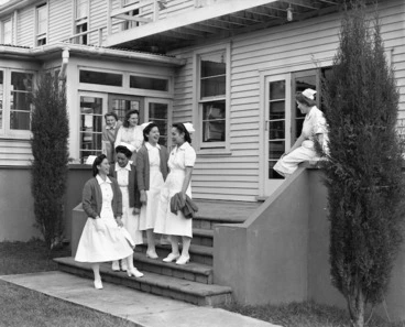 Image: Four nurses leave the nurses home at Kaitaia Memorial Hospital for a period of duty