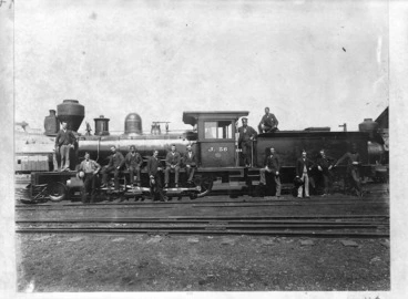Image: Steam locomotive "J" 56 in New Zealand Railways first numbering system, on the Auckland section