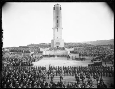 Image: The dedication of the National War Memorial Carillon, Wellington