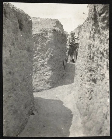 Image: View along trenches, Russell's Top, Gallipoli, Turkey