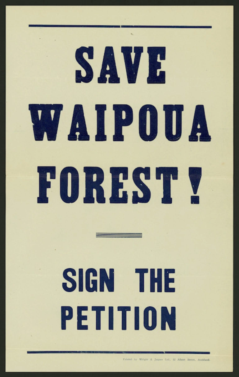 Image: Poster - Save Waipoua forest!