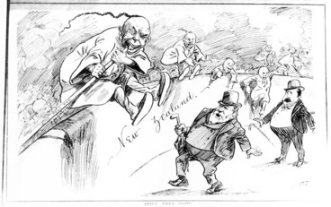 Image: Blomfield, John Collis, 1873-1942: Still they come. [Wellington, New Zealand Free Lance, 7 January 1905]