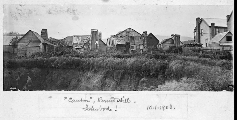 Image: Houses lived in by Chinese gold miners, at Round Hill, Otago