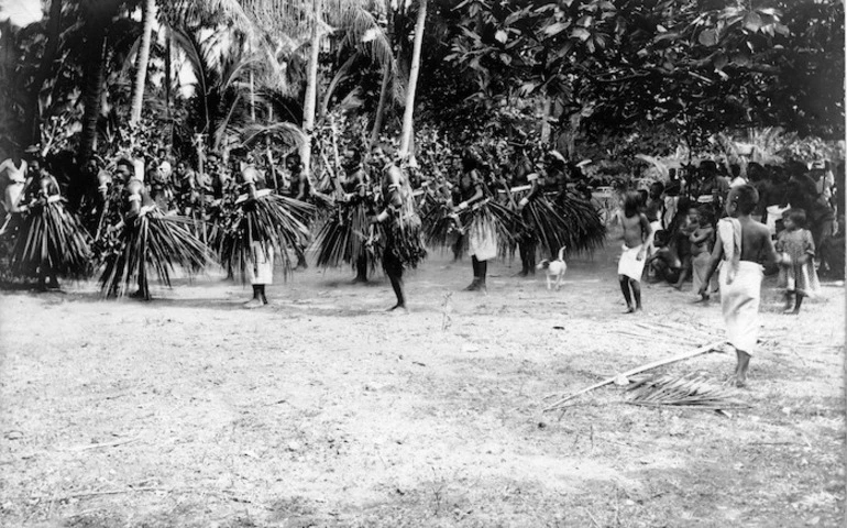 Image: Banaba Island men in traditional clothing, at Banaba, Kiribati