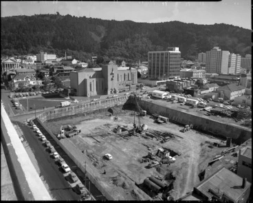 Image: Photograph of excavation for National Library building