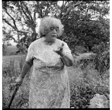 Image: A Māori woman harvesting a variety of vegetables, probably in the Ruatoria, Gisborne area