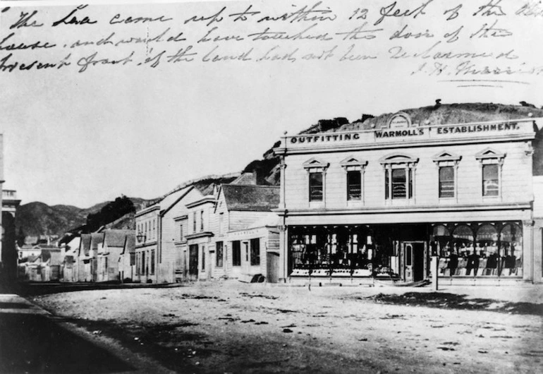 Image: Willis Street, Wellington, with outfitting business Warmoll's