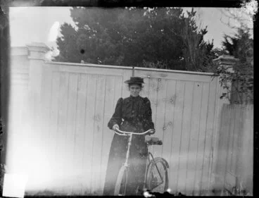 Image: Cybele Ethel Kirk with bicycle