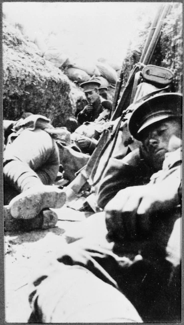Image: Soldiers resting in trenches, Gallipoli