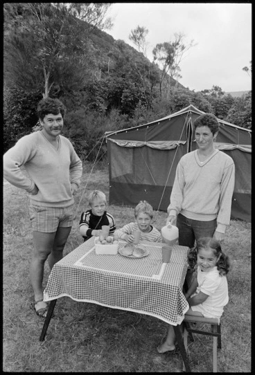 Image: Bradley family of Masterton camping at Mount Holdsworth - Photograph taken by Ian Mackley