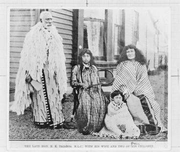 Image: Hori Kerei Taiaroa with his wife and two of his grand children
