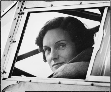 Image: Jean Batten in the cockpit - Photograph by the Sydney Morning Herald