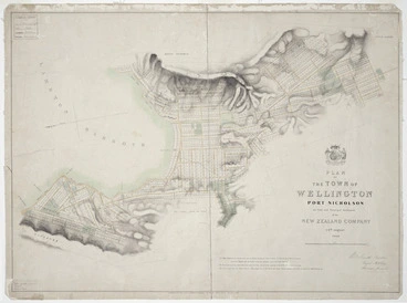 Image: Plan of the town of Wellington, Port Nicholson : the first and  principal settlement of the New Zealand Company / W.M. Smith, Surveyor-General.
