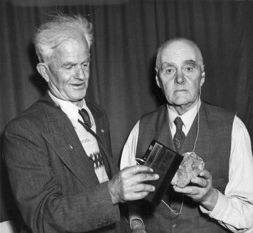 Image: Charles Jacobsen and Frederick Cassin using a Geiger counter