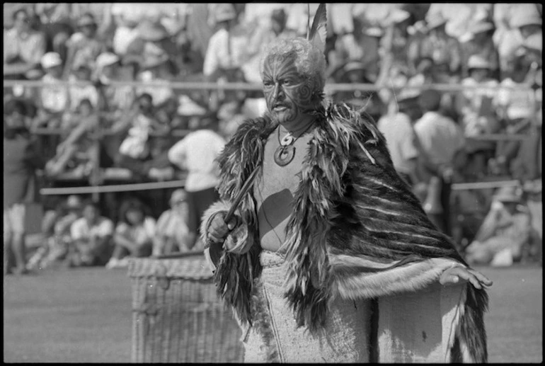 Image: Amster Reedy acting in a recreation of the signing of the Treaty of Waitangi - Photograph taken by Ross Giblin