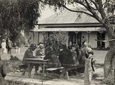 Image: Jones, A, fl 1930s : Waitangi National Trust Board sitting at Waitangi