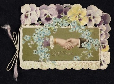 Image: Greeting; with all good wishes for a right happy Christmas [To Willie from ?L P Vitte. ca 1890s]