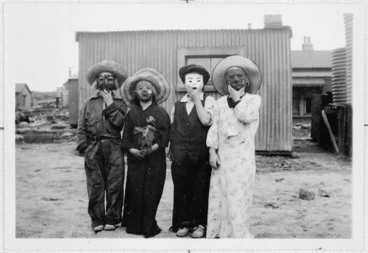 Image: Children in Denniston, dressed up for Guy Fawkes