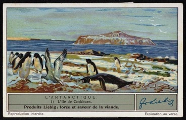 Image: Compagnie Liebig: L'Antarctique. 1) L'Ile de Cockburn. Produits Liebig: force et saveur de la viande [Antwerp, 1936]