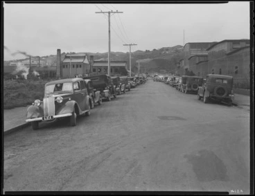 Image: Cars parked outside General Motors plant in Petone, Wellington