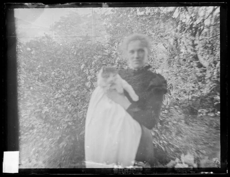 Image: Cybele Ethel Kirk holding cat