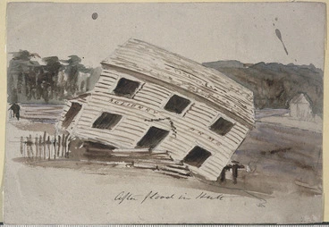 Image: [Park, Robert] 1812-1870 :After flood in Hutt. [ca 1842?]