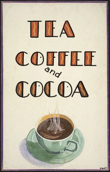 Image: Magill, Kenneth, 1910-2000 :Tea, coffee and cocoa. [1930-1935].