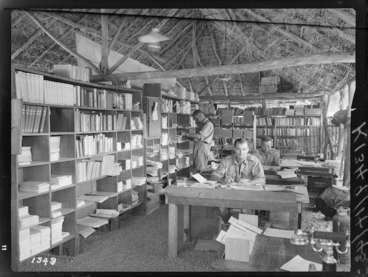 Image: Library for World War II soldiers, probably in the Pacific