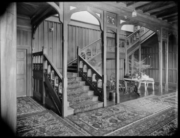 Image: Cashmere House, the Wilson family's house, stairs, Christchurch