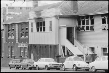 Image: Clyde Quay School, Wellington, showing a fire damaged wall