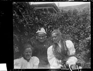 Image: Amy Kirk, Sarah Jane Kirk, and Cybele Kirk in garden