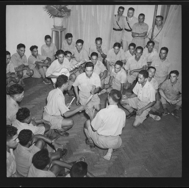 Image: Members of the 28th New Zealand (Maori) Battalion choir performing in All Saints Cathedral, Cairo