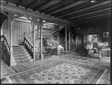Image: House interior, Christchurch, with a collection of Persian carpets