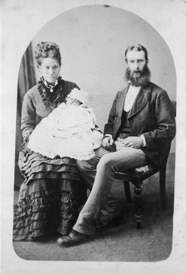 Image: Alexander Cowan with his wife Mere (nee Whakamairu) and son Peter