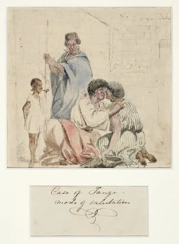 Image: Artist unknown :Case of tangi mode of salutation. [ca 1860-1863]
