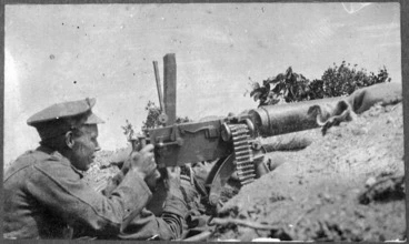 Image: New Zealand machine gunner, Gallipoli - Photograph taken by Bruce Haultain Morison