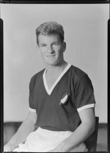 Image: Mr J A Evans, member of New Zealand representative soccer team, New Zealand Football Association world tour of 1964