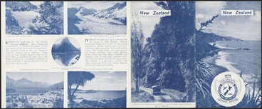 Image: New Zealand Government Tourist Bureau :New Zealand. Issued by the New Zealand Government Dept of Tourist and Health Resorts, Wellington. Geo W Slade Ltd. [1940s].