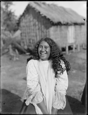 Image: Unidentified Maori woman laughing