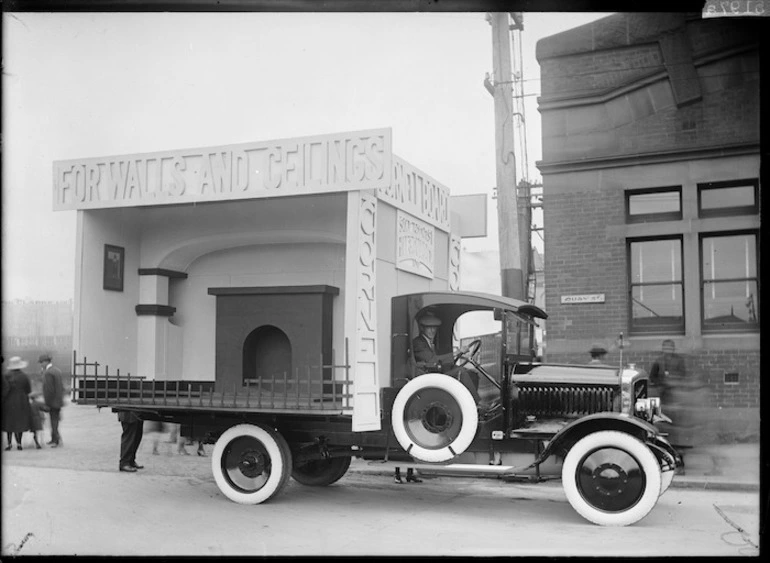 Image: Cornell board advertising truck, Auckland