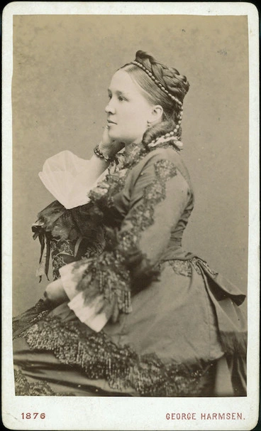 Image: Harmsen, George, active 1868-1876: Portrait of Georgiana von Hochstetter