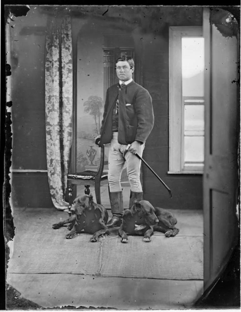 Image: Unidentified man with dogs