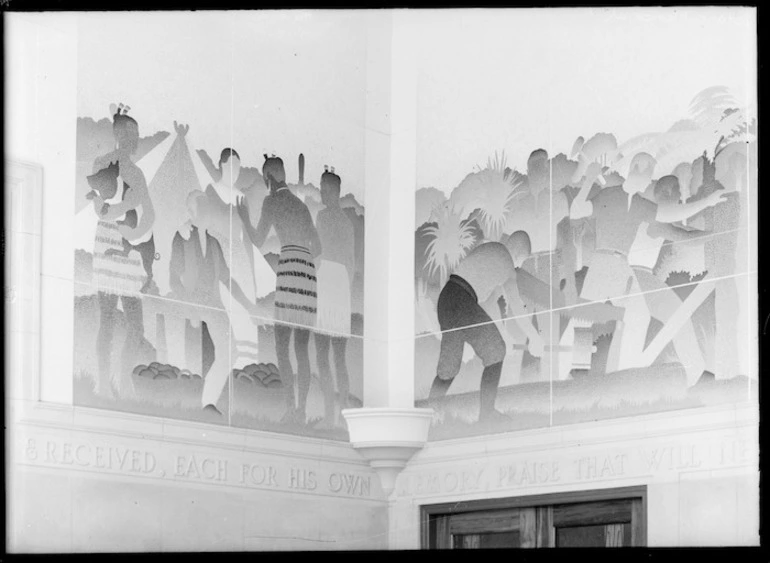 Image: Mural inside the Wellington Provincial Centennial Memorial in Petone