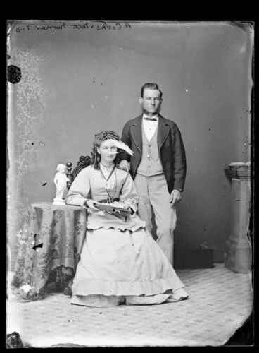 Image: Mr R Cocks and Miss Turner - Photograph taken by Thompson & Daley of Wanganui