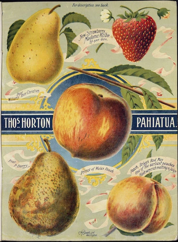 Image: Thomas Horton Ltd :Thos. Horton Pahiatua. Prince of Wales peach. C M Banks Ltd, Wellington [ca 1905].